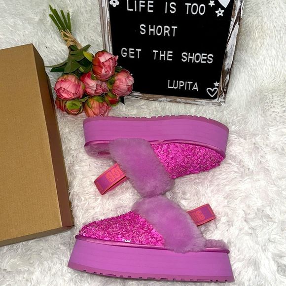 UGG funkette chunky sequin pink sleepers 9W